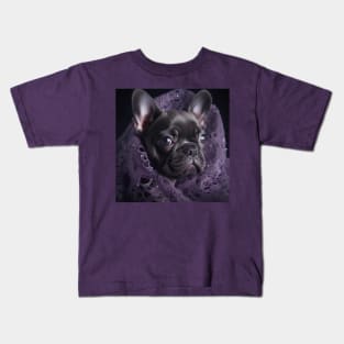 Frenchie wearing a scarf Kids T-Shirt